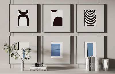 现代装饰挂画3D模型下载